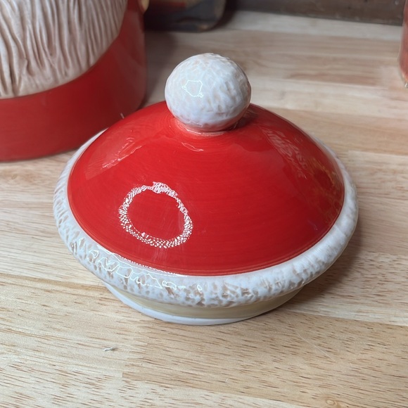 New santa Gnome Cookie Jar Lid Canister Container Red 8.5” - Picture 5 of 15